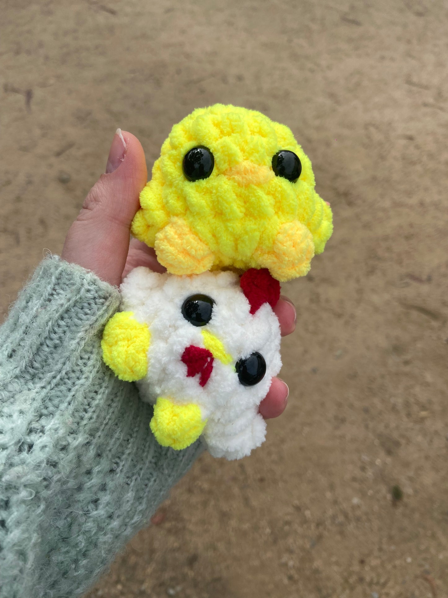 Mini chick and rooster Plushies