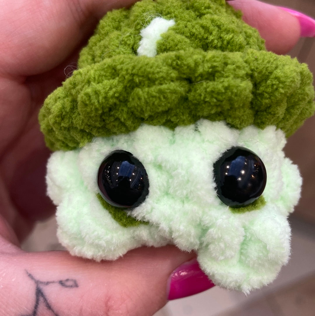 Green Mushroom Keychain Plushie