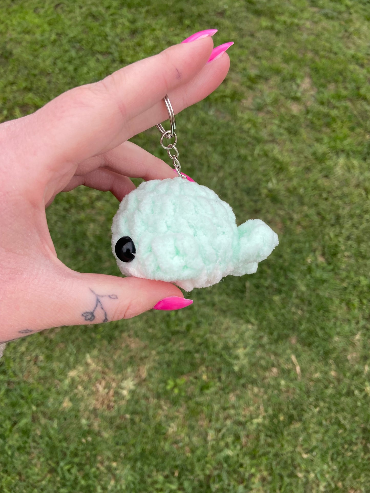 Light Blue Whale Keychain Plushie