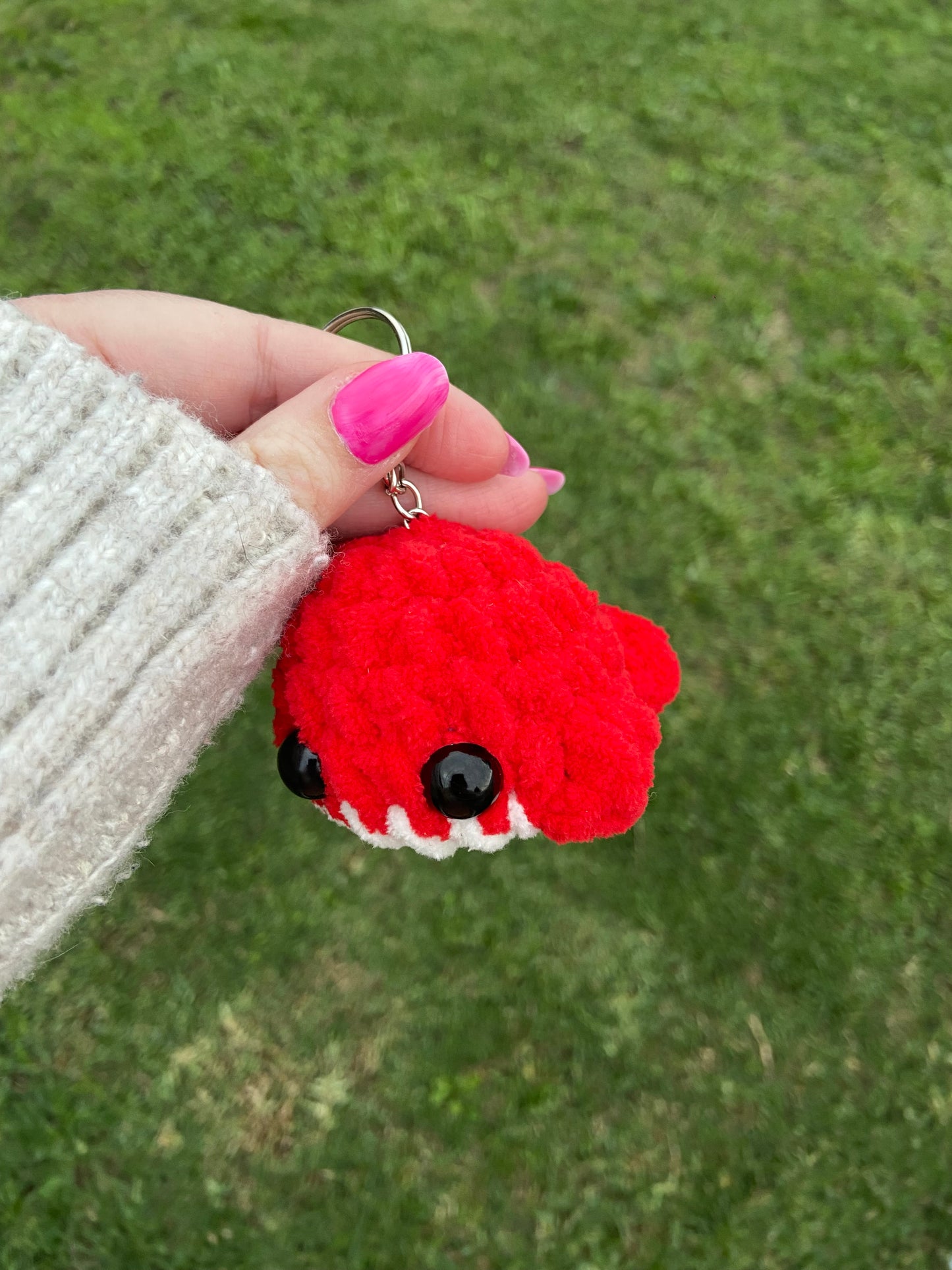 Red Whale Keychain Plushie