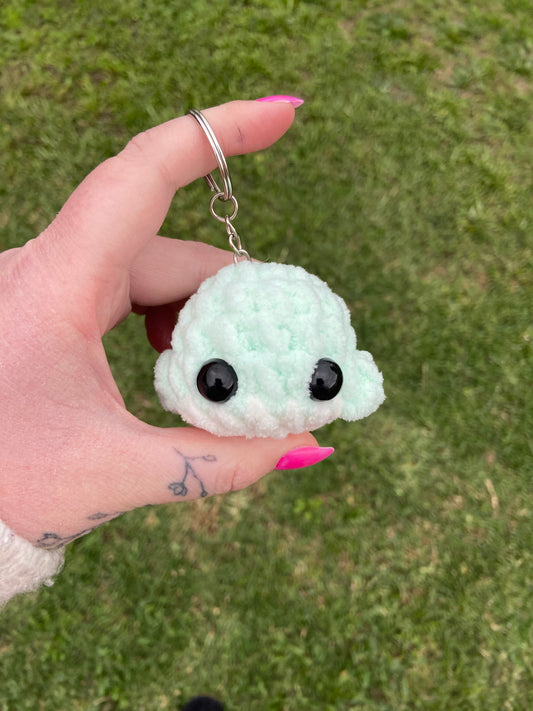 Light Blue Whale Keychain Plushie