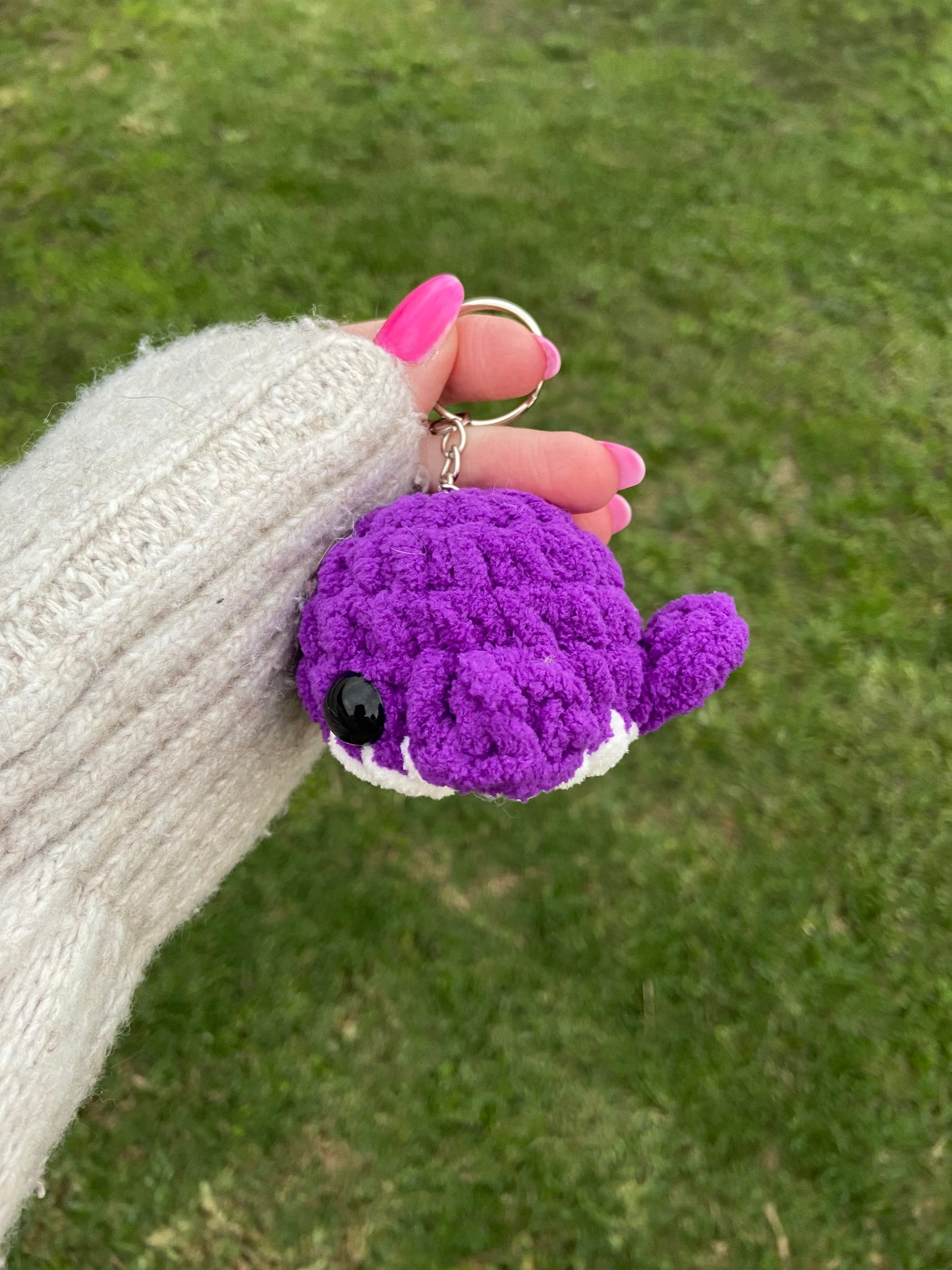 Dark Purple Whale Keychain Plushie