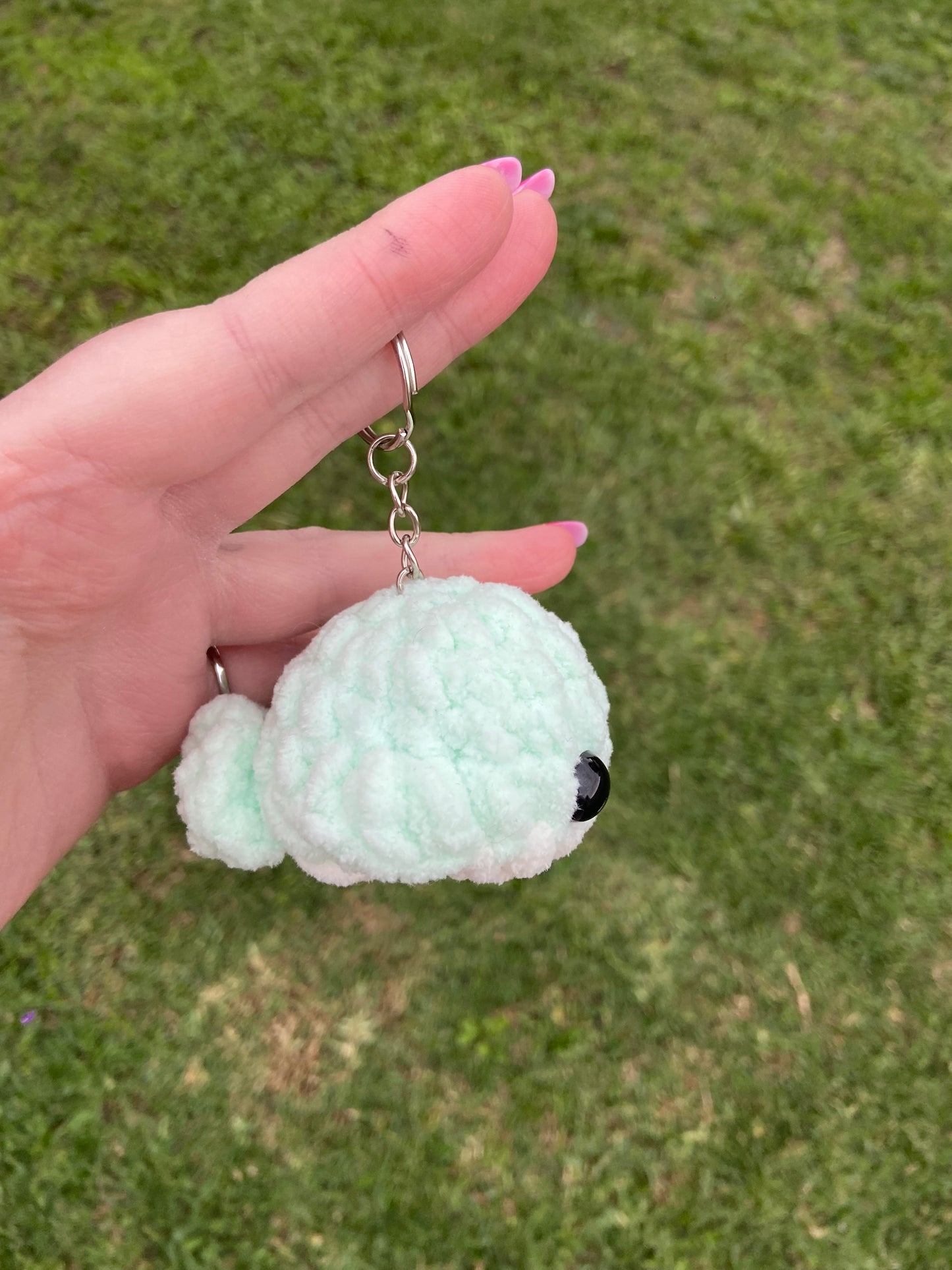 Light Blue Whale Keychain Plushie