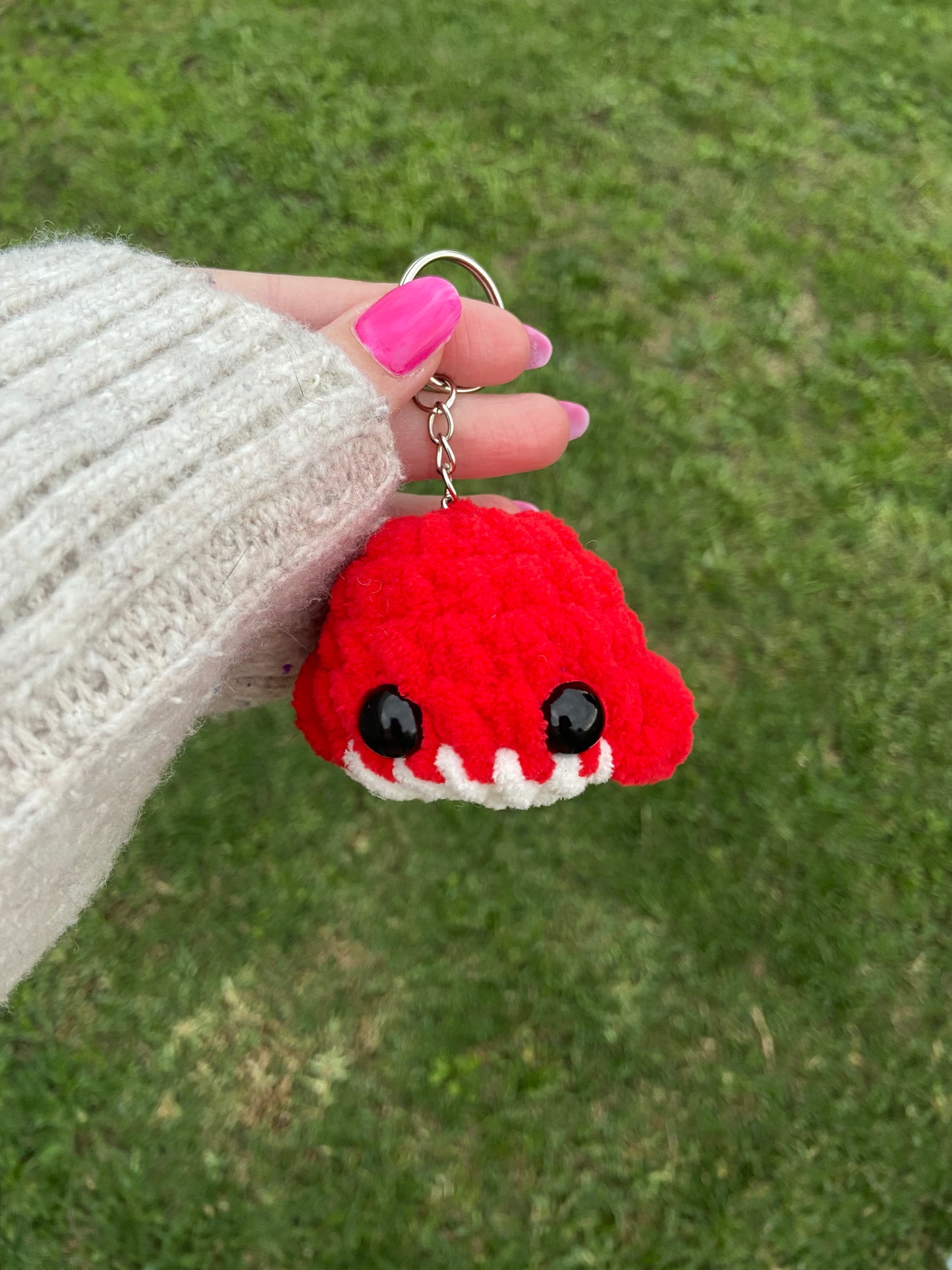 Red Whale Keychain Plushie