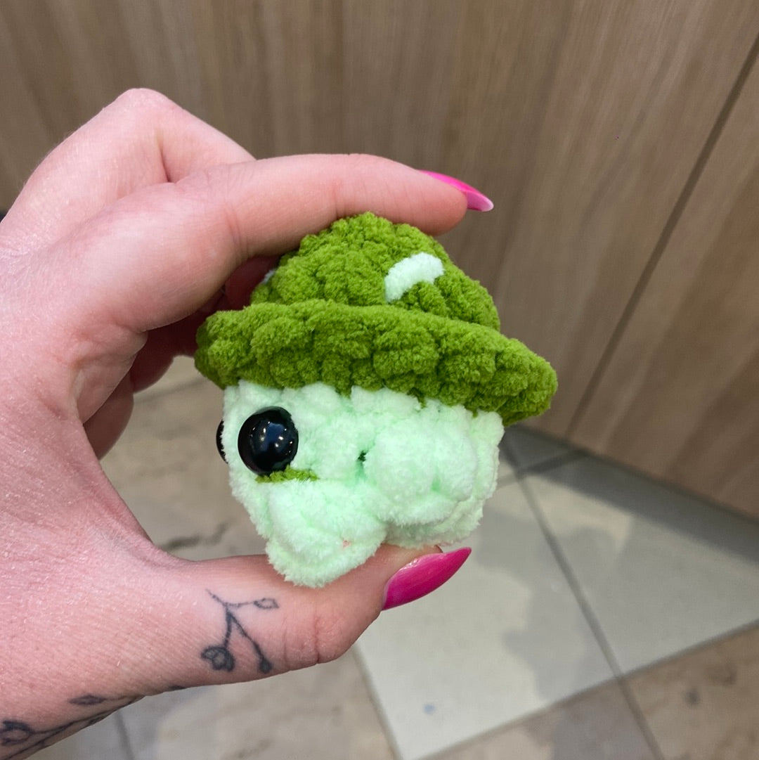 Green Mushroom Keychain Plushie