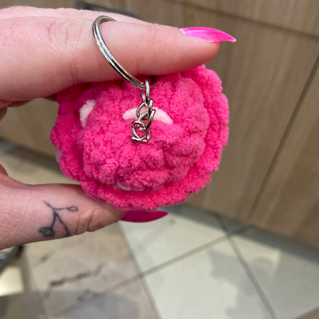 Pink Mushroom Keychain Plushie