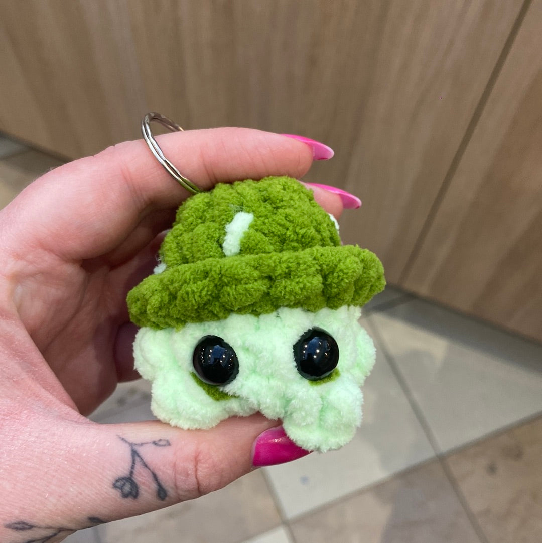 Green Mushroom Keychain Plushie