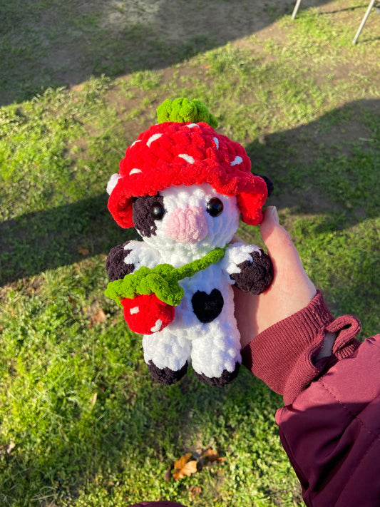 Heart Cow with removable strawberry bag and hat!