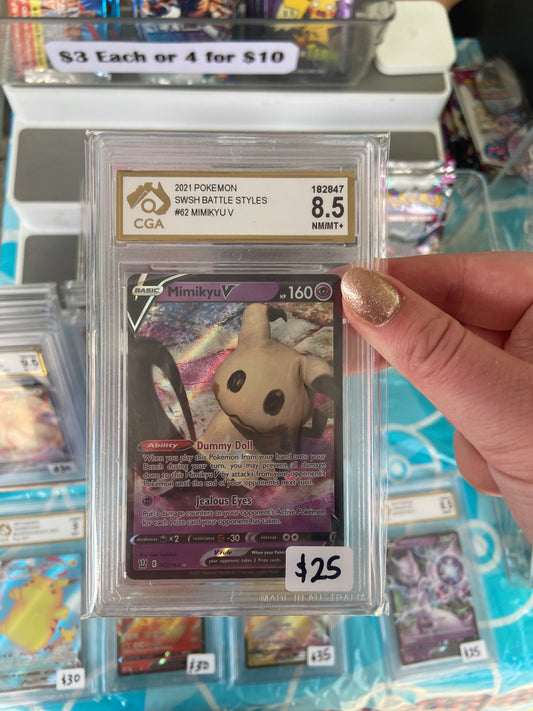 Mimikyu V Graded Pokémon Card CGA graded 8.5