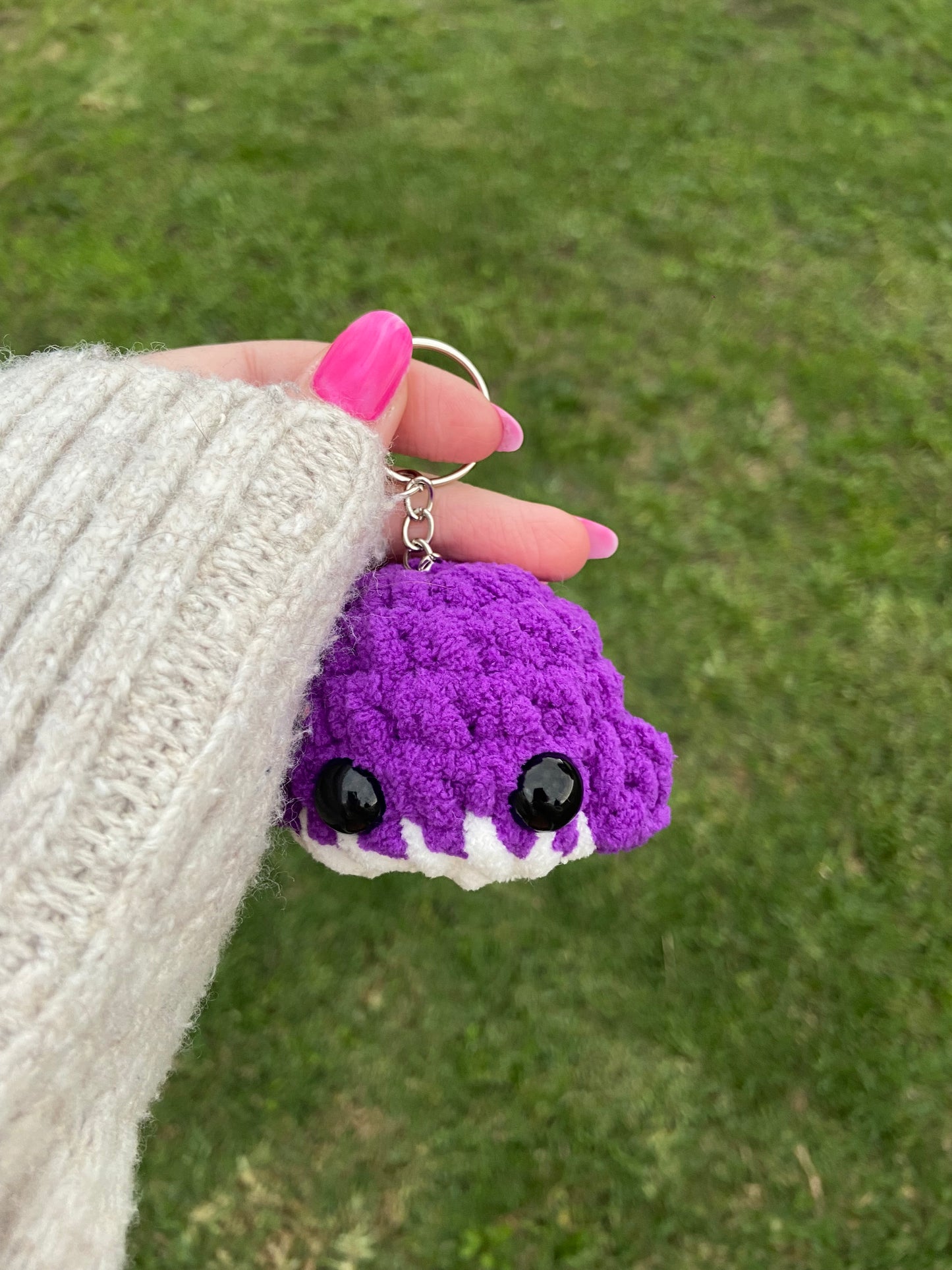 Dark Purple Whale Keychain Plushie