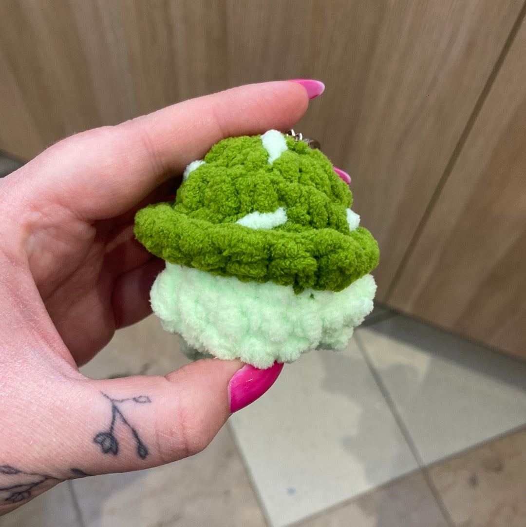 Green Mushroom Keychain Plushie