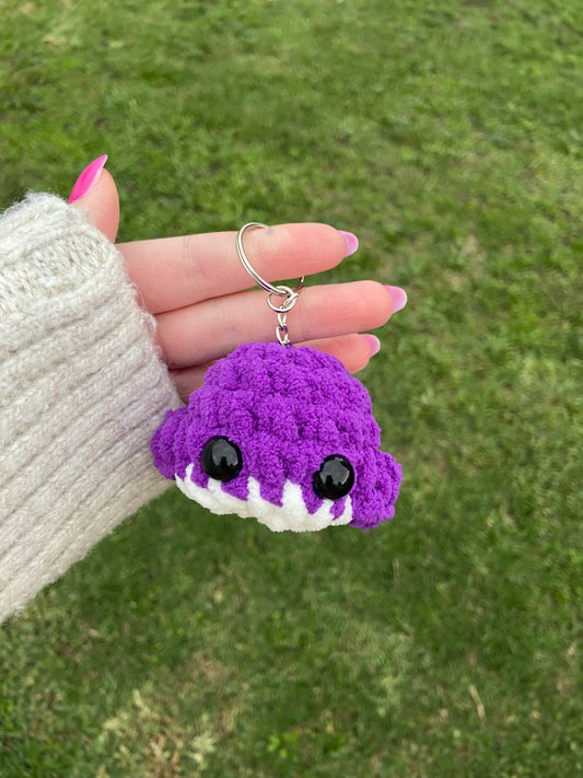 Dark Purple Whale Keychain Plushie