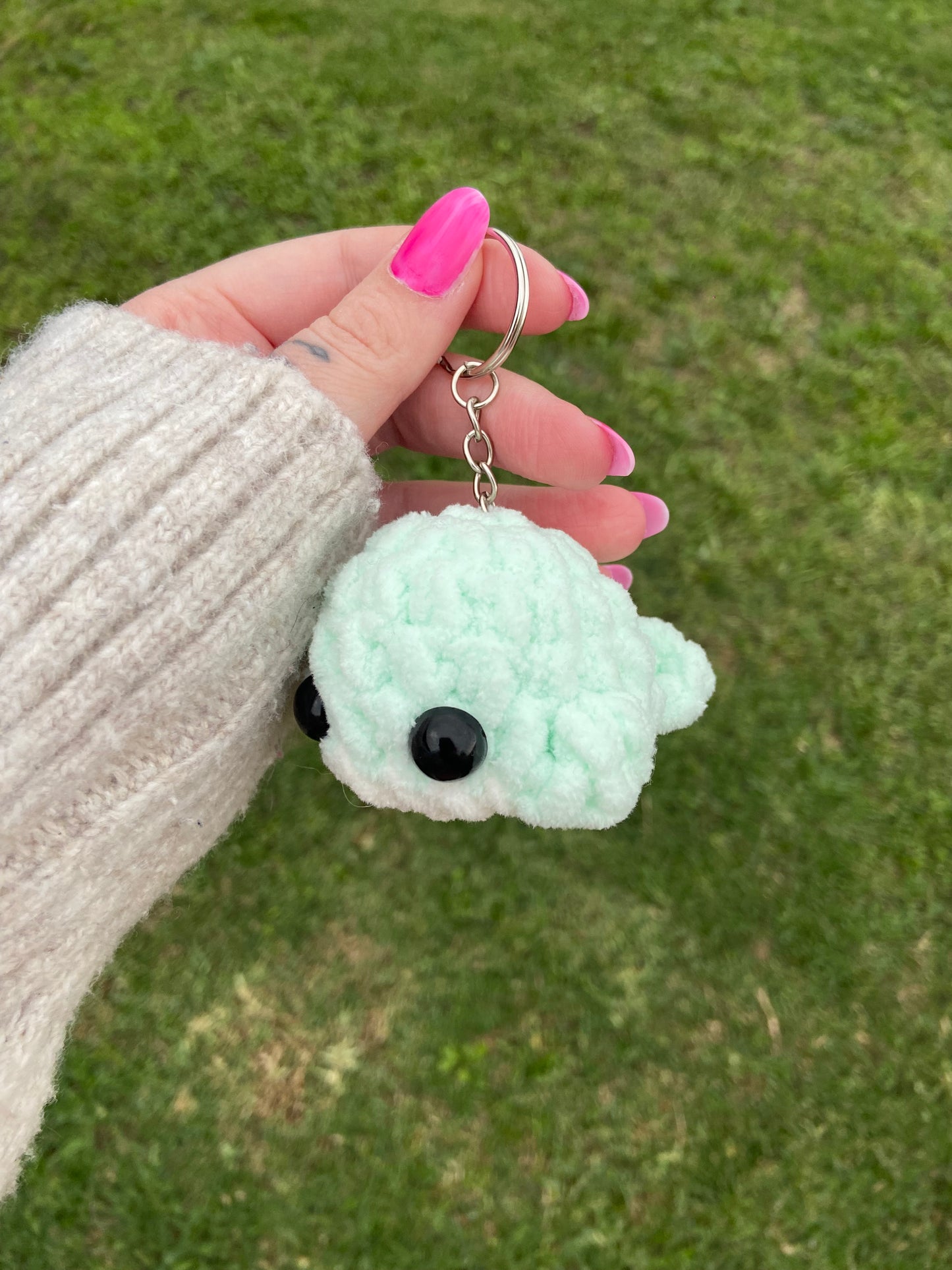 Light Blue Whale Keychain Plushie