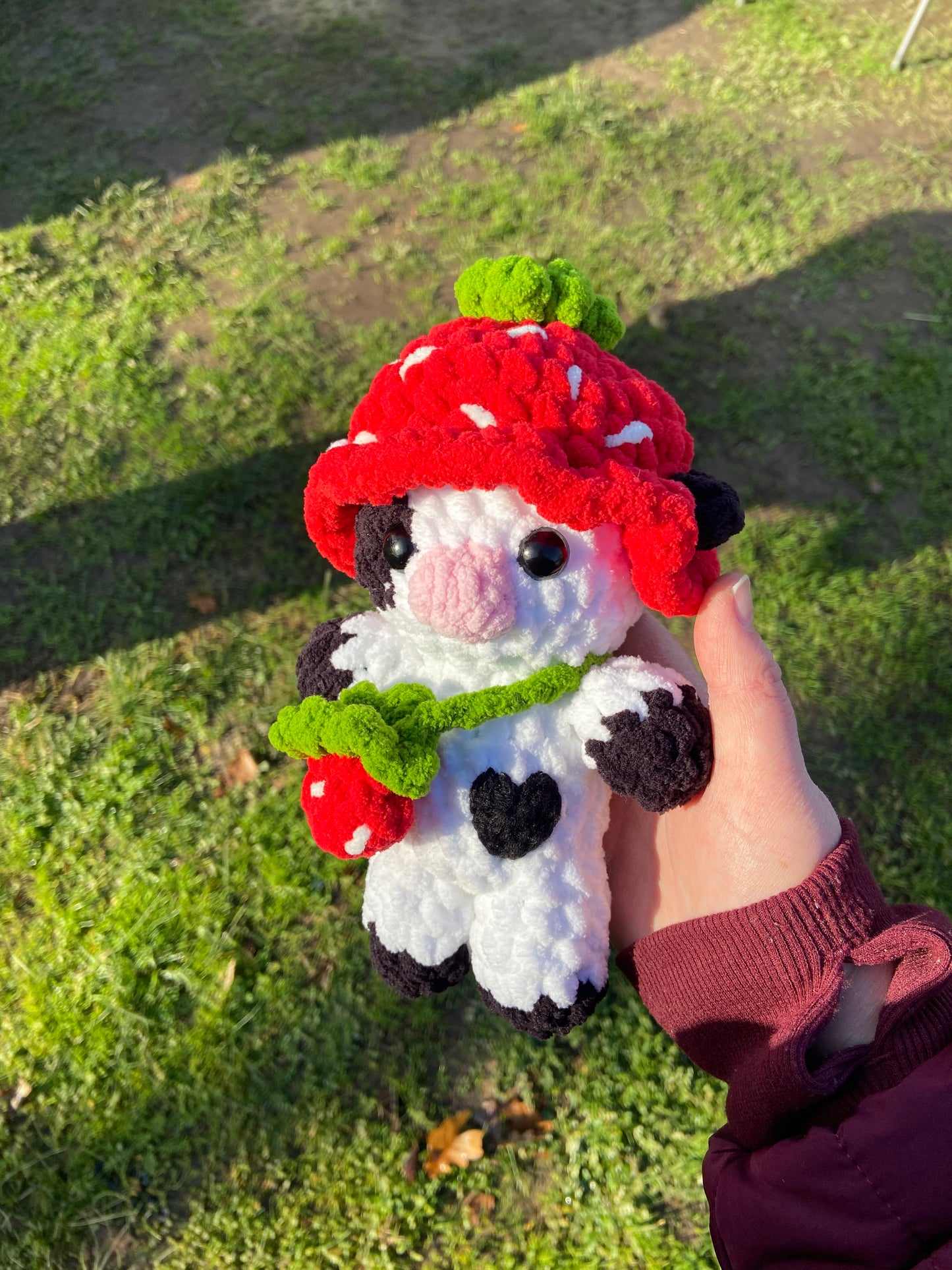 Heart Cow with removable strawberry bag and hat!