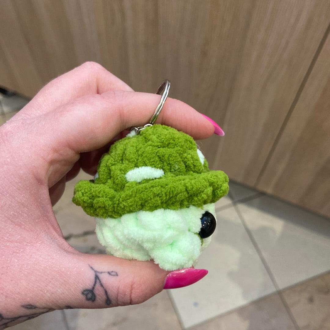 Green Mushroom Keychain Plushie