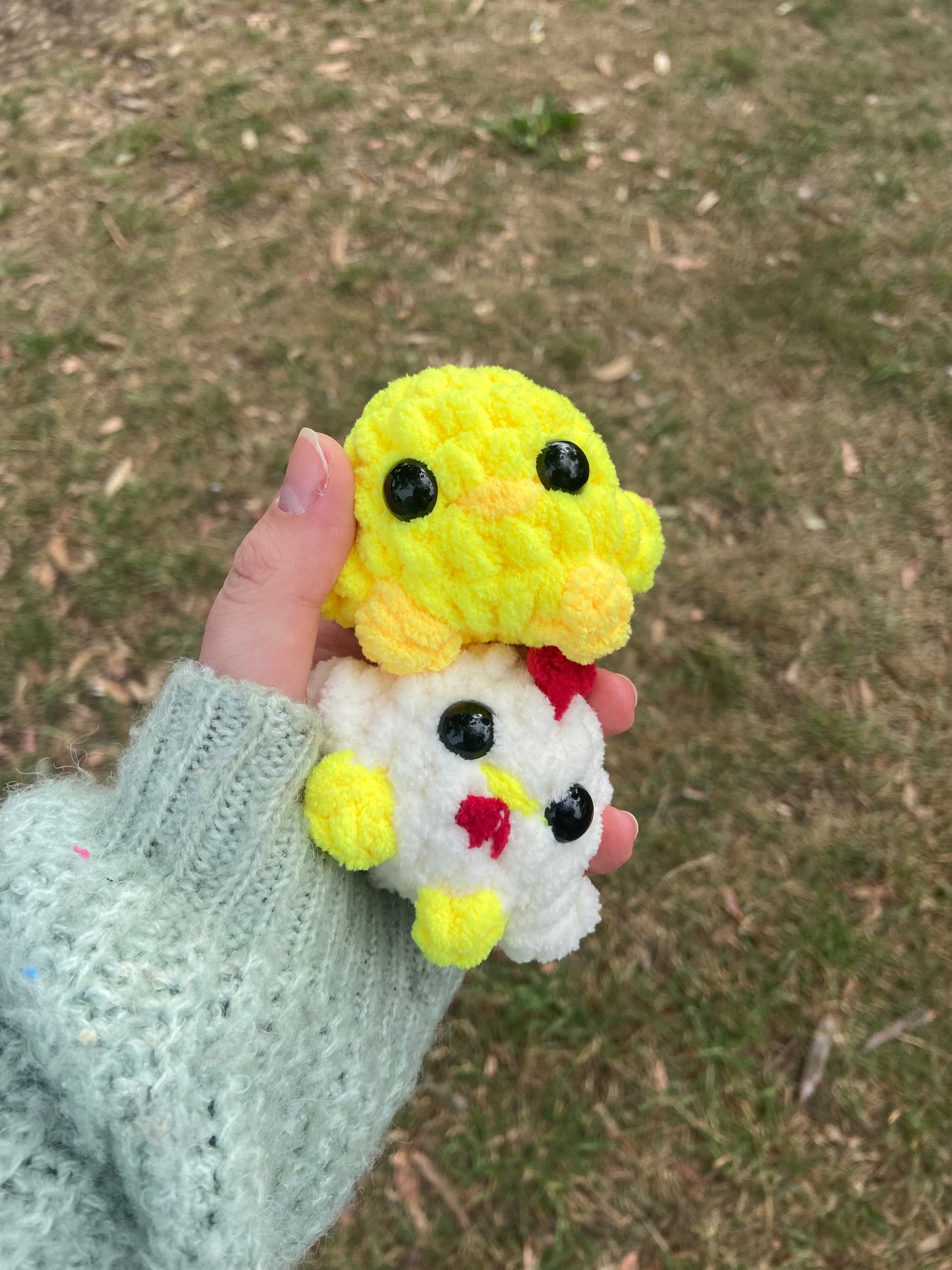 Mini chick and rooster Plushies