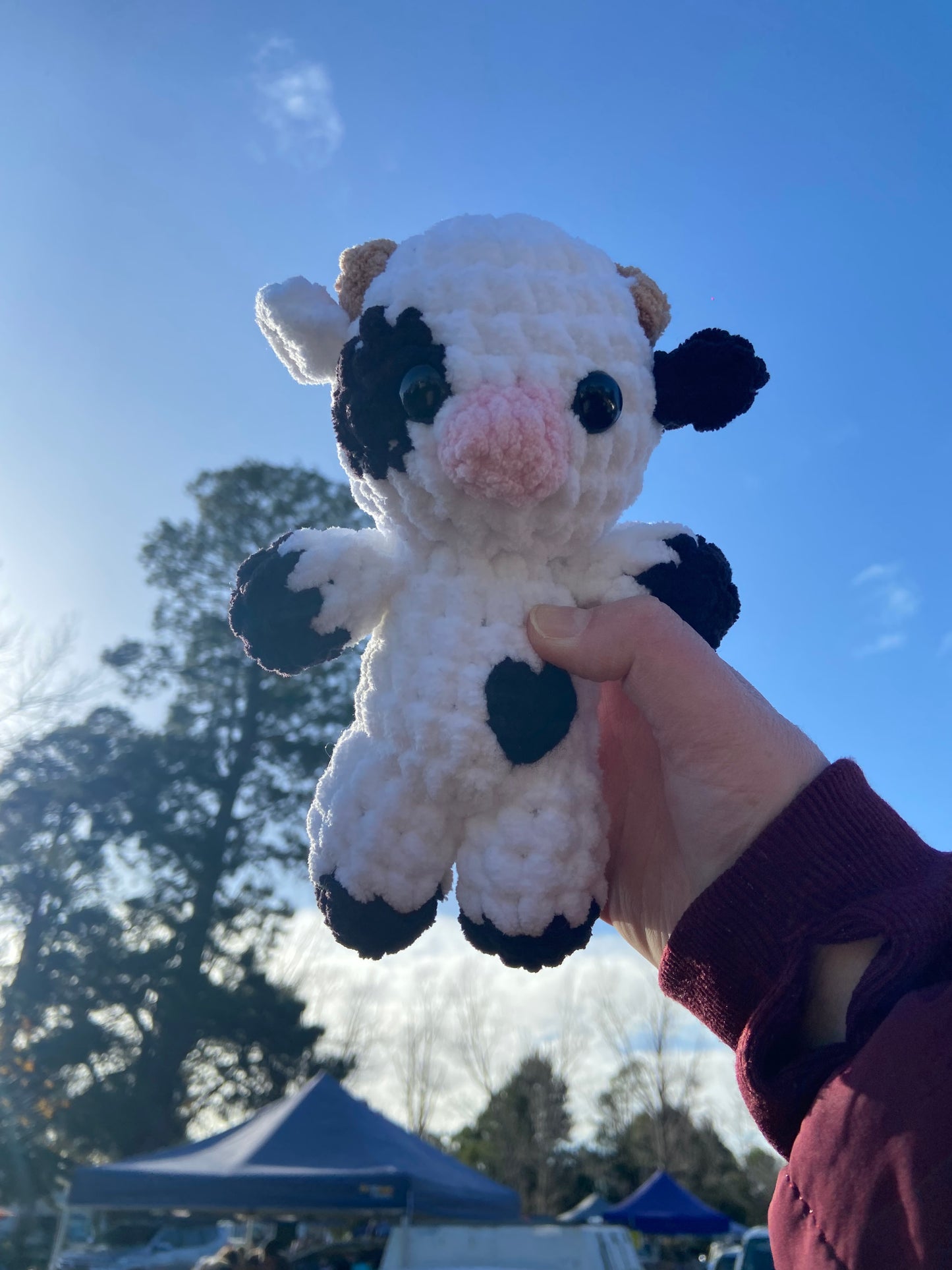 Heart Cow with removable strawberry bag and hat!