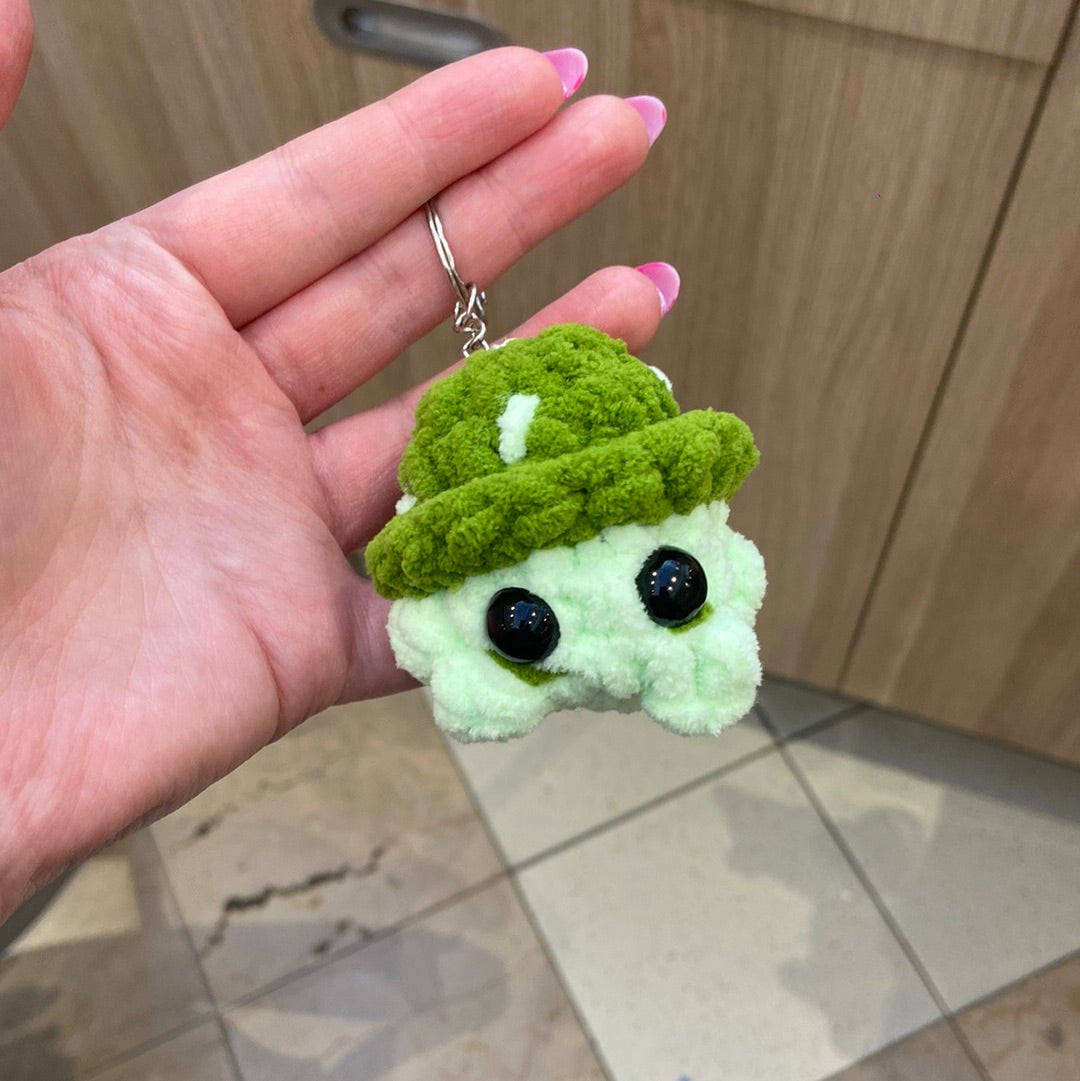 Green Mushroom Keychain Plushie